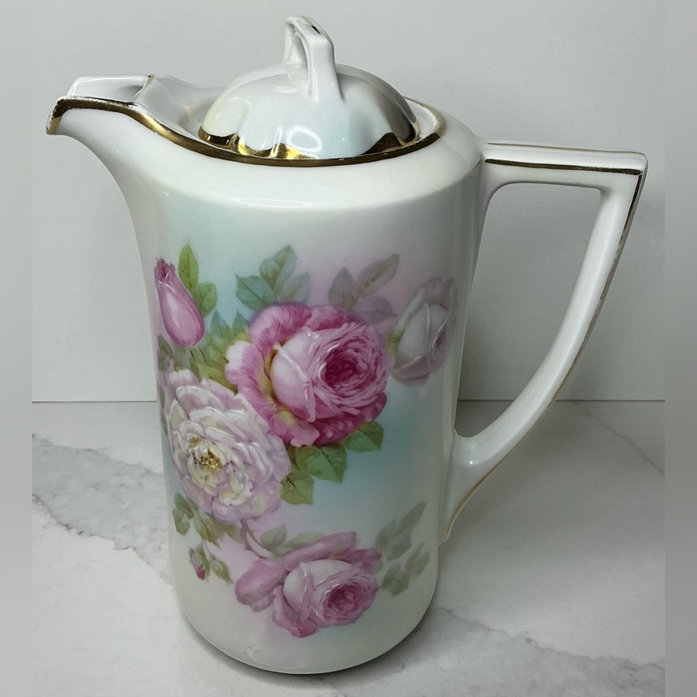 Germany Pitcher Prince Regent  Pot Pink White with Roses Preloved